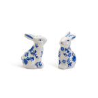 Hand Painted Blue Bunny Salt & Pepper Shakers