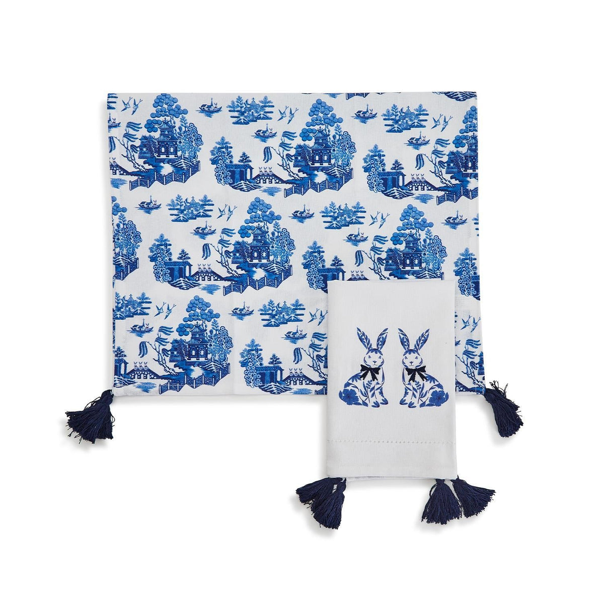 Chinoiserie Bunny Dish Towel