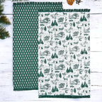 Forest Green Christmas Dish Towels - Set of 2