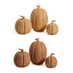 Handcrafted Resin Basket Weave Pumpkins — Select Your Color & Size