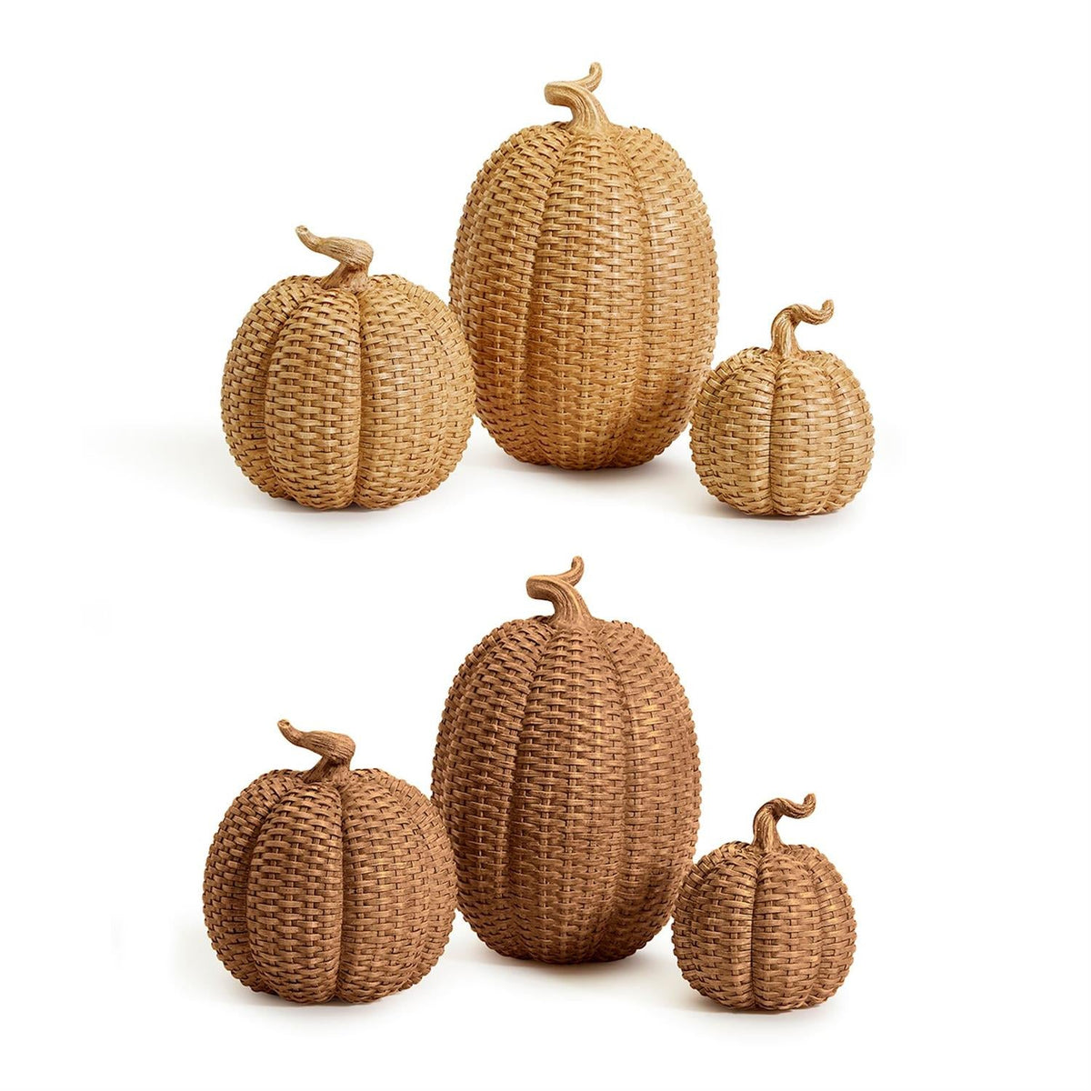 Handcrafted Resin Basket Weave Pumpkins — Select Your Color & Size