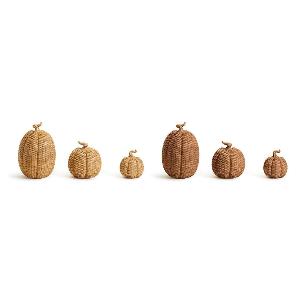 Handcrafted Resin Basket Weave Pumpkins — Select Your Color & Size