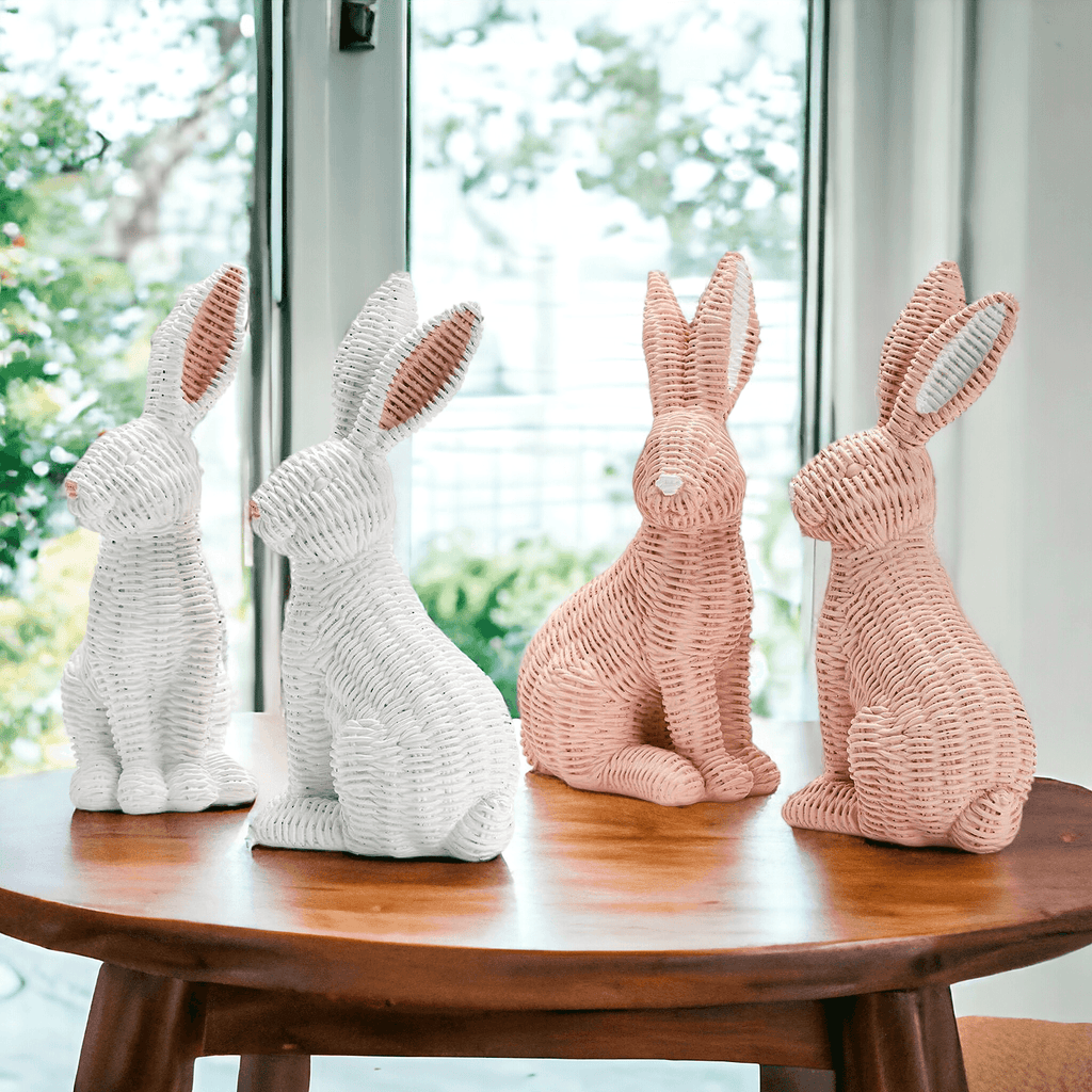 Resin Basket Weave Bunny — Select Your Color