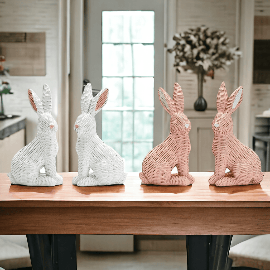 Resin Basket Weave Bunny — Select Your Color