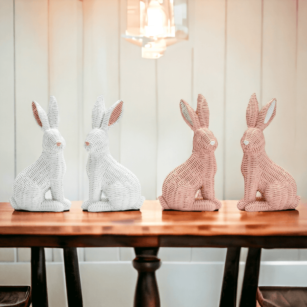 Resin Basket Weave Bunny — Select Your Color