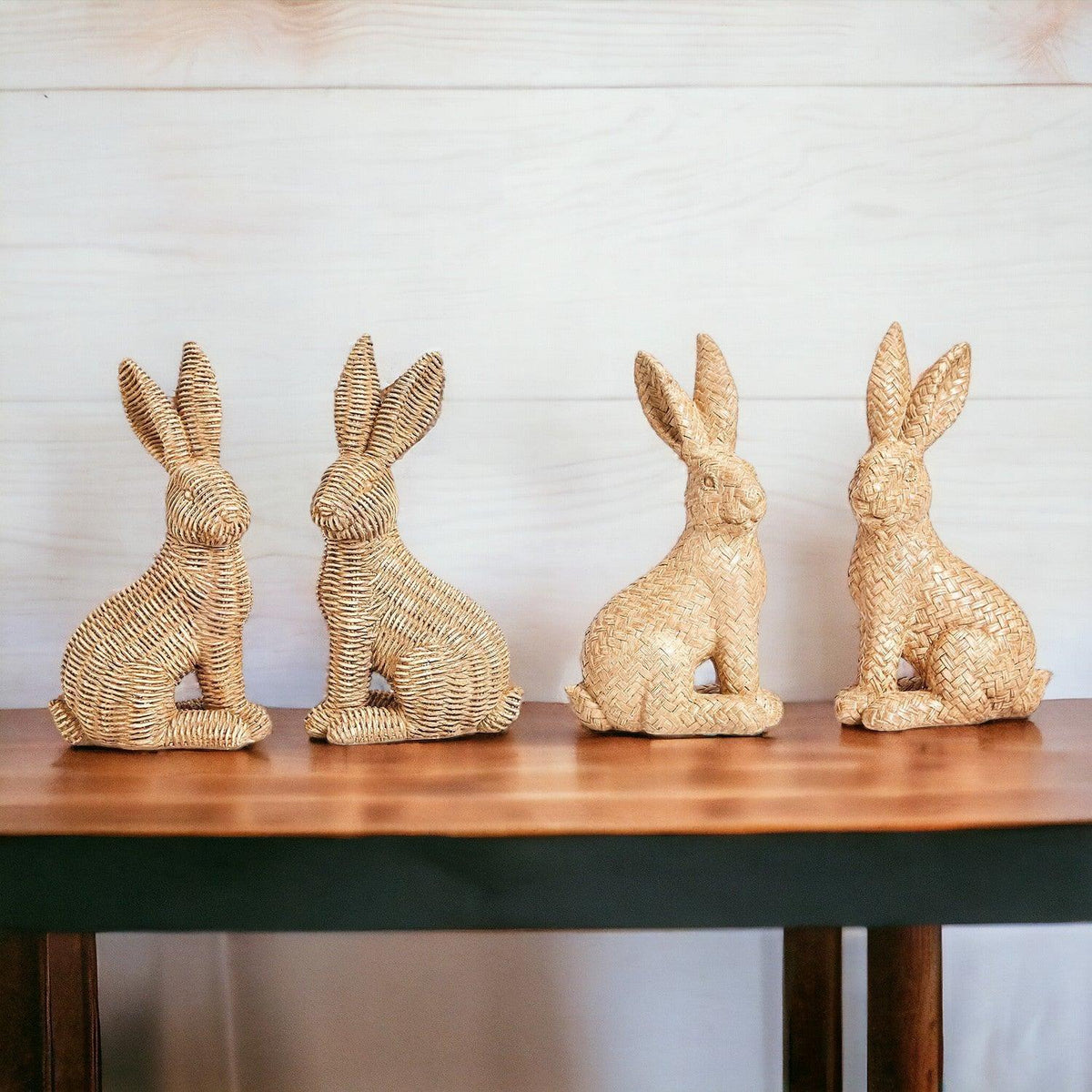 Resin Basket Weave Bunny — Select Your Color