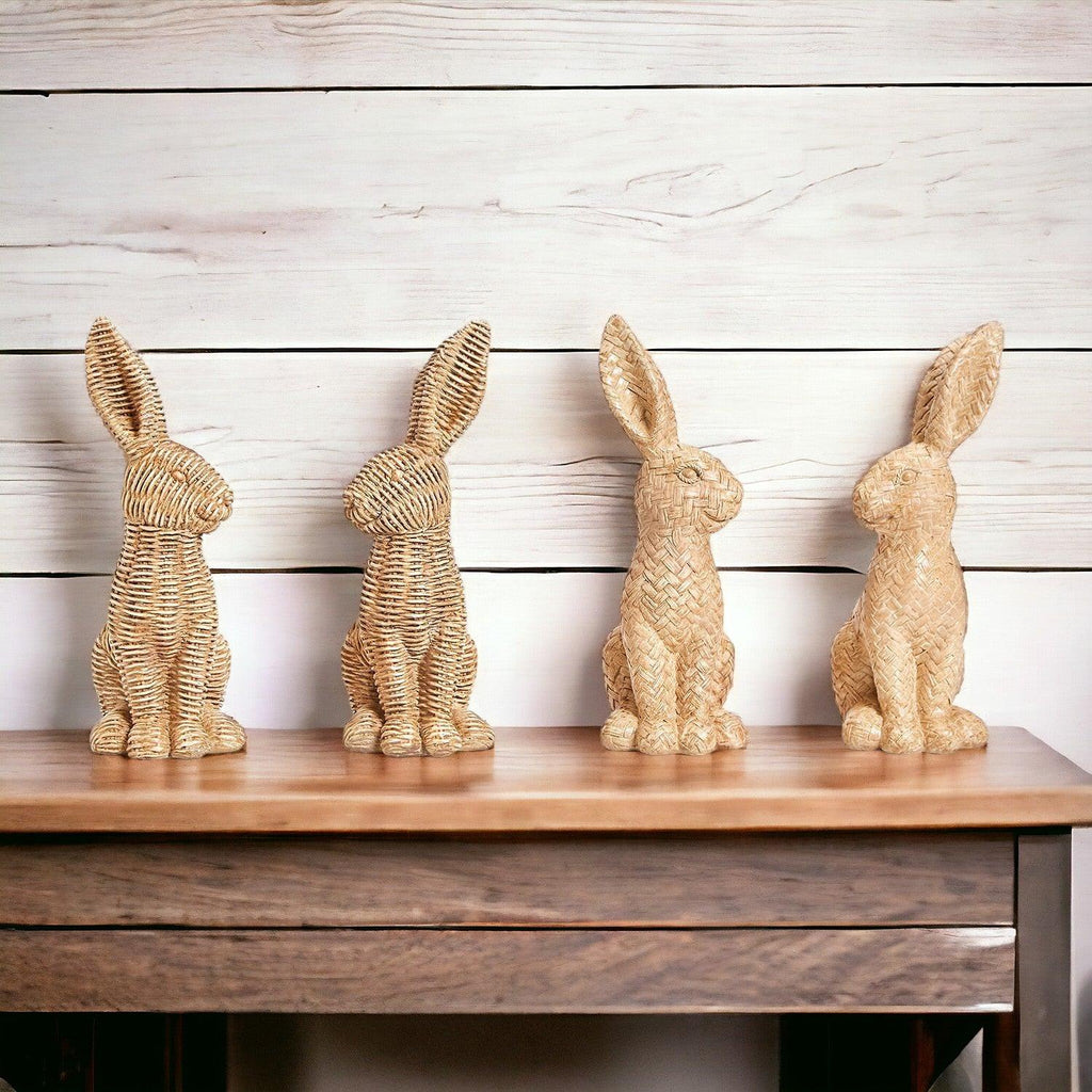 Resin Basket Weave Bunny — Select Your Color