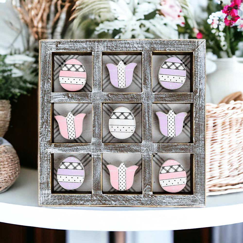 Handcrafted Easter & Spring Tic Tac Toe Game — Select Your Size