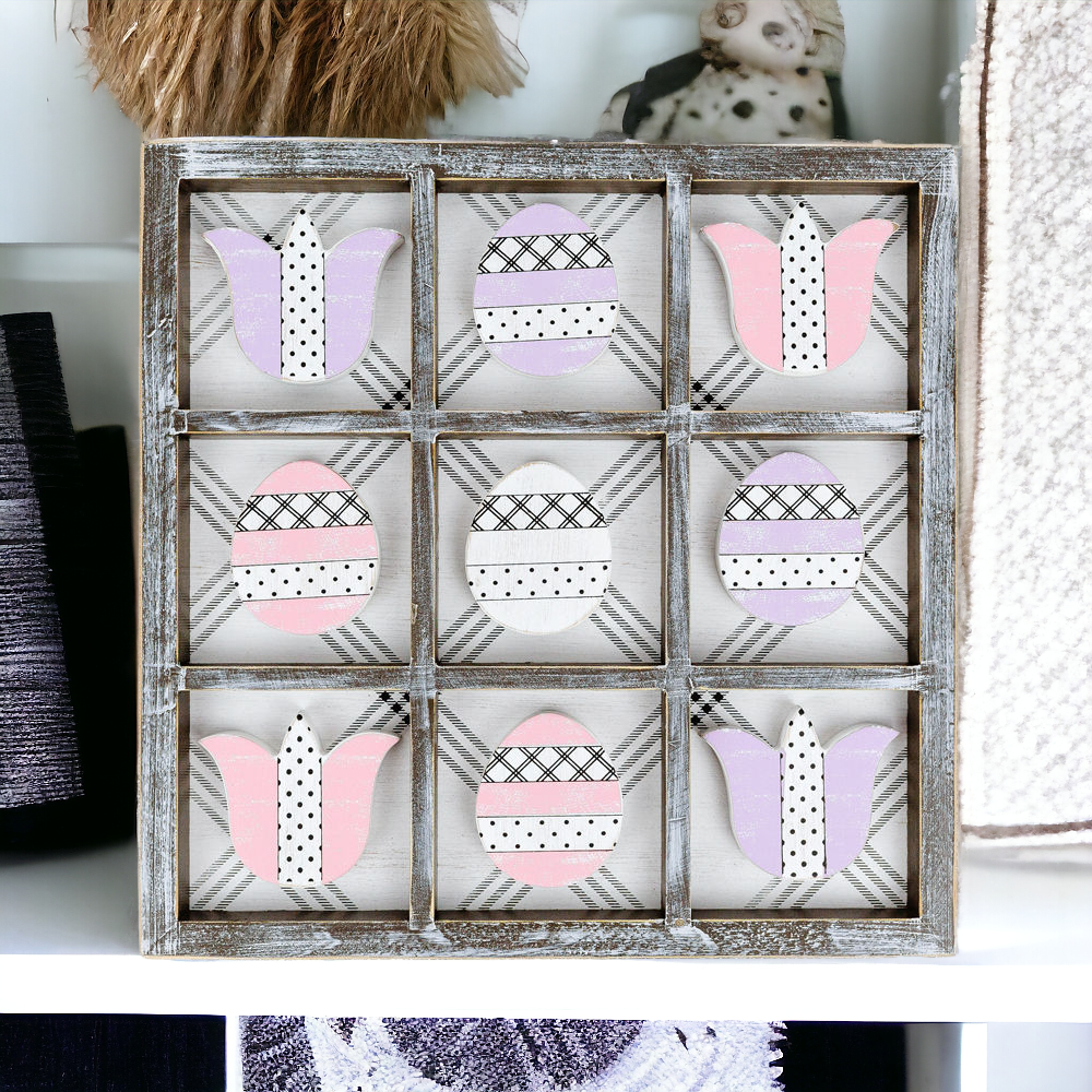 Handcrafted Easter & Spring Tic Tac Toe Game — Select Your Size