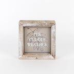 Double-Sided Wood Framed Sign "Hey Boo" + "It's Cuddle Weather"