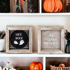 Double-Sided Wood Framed Sign "Hey Boo" + "It's Cuddle Weather"
