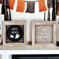 Double-Sided Wood Framed Sign "Hey Boo" + "It's Cuddle Weather"