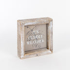 Double-Sided Wood Framed Sign "Hey Boo" + "It's Cuddle Weather"