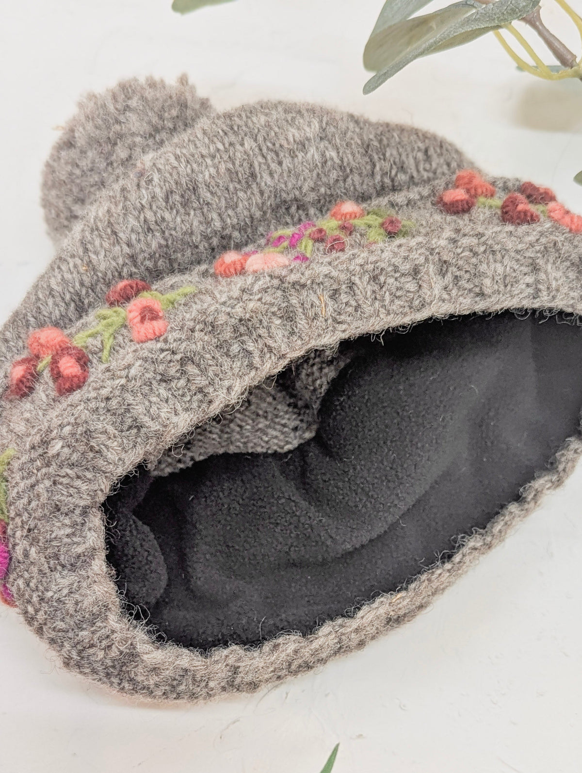 Mathilde Wool Knit Embroidered Hat — Select Your Color