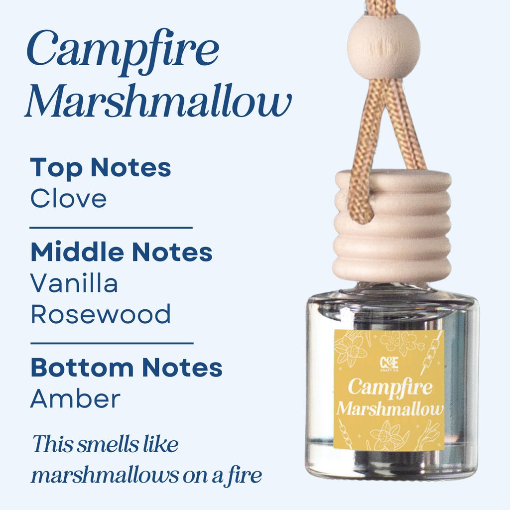 Campfire Marshmallow Scented Hanging Refillable Car Freshener Diffuser