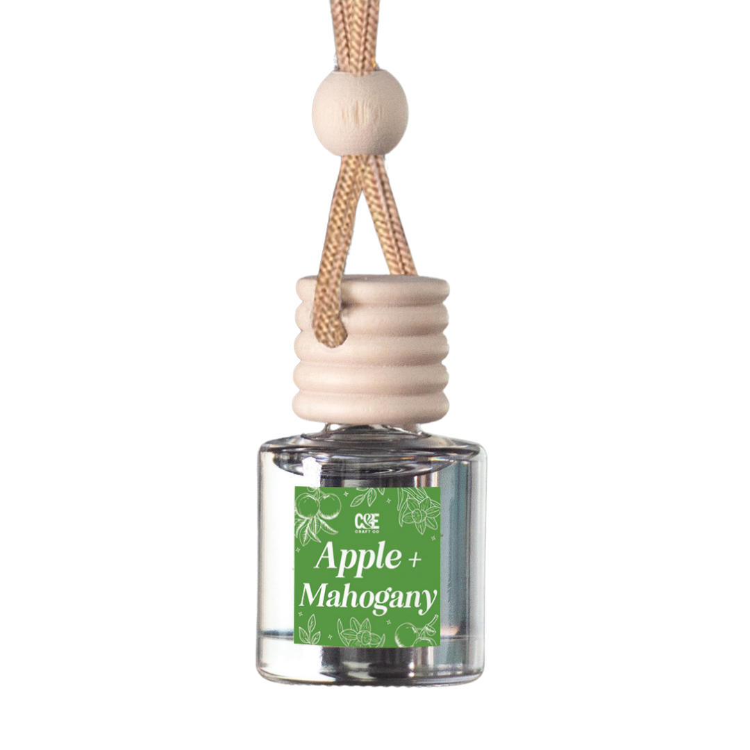 Apple + Mahogany Scented Hanging Refillable Car Freshener Diffuser