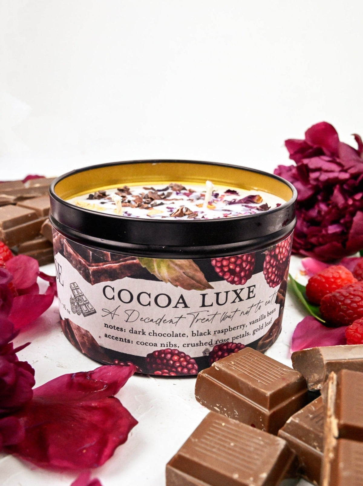 COCOA LUXE Chocolate Raspberry Candle — Select Your Size