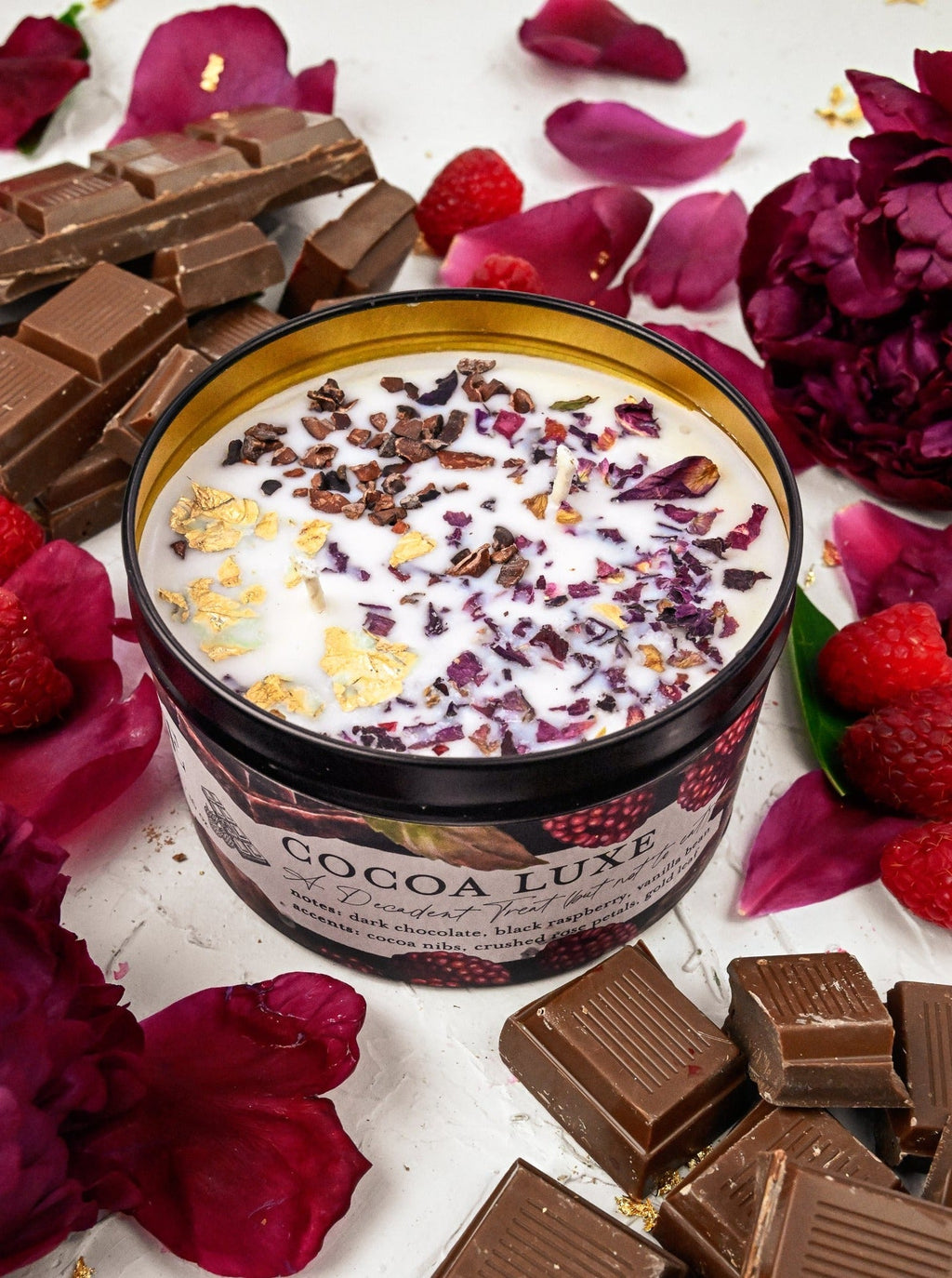 COCOA LUXE Chocolate Raspberry Candle — Select Your Size