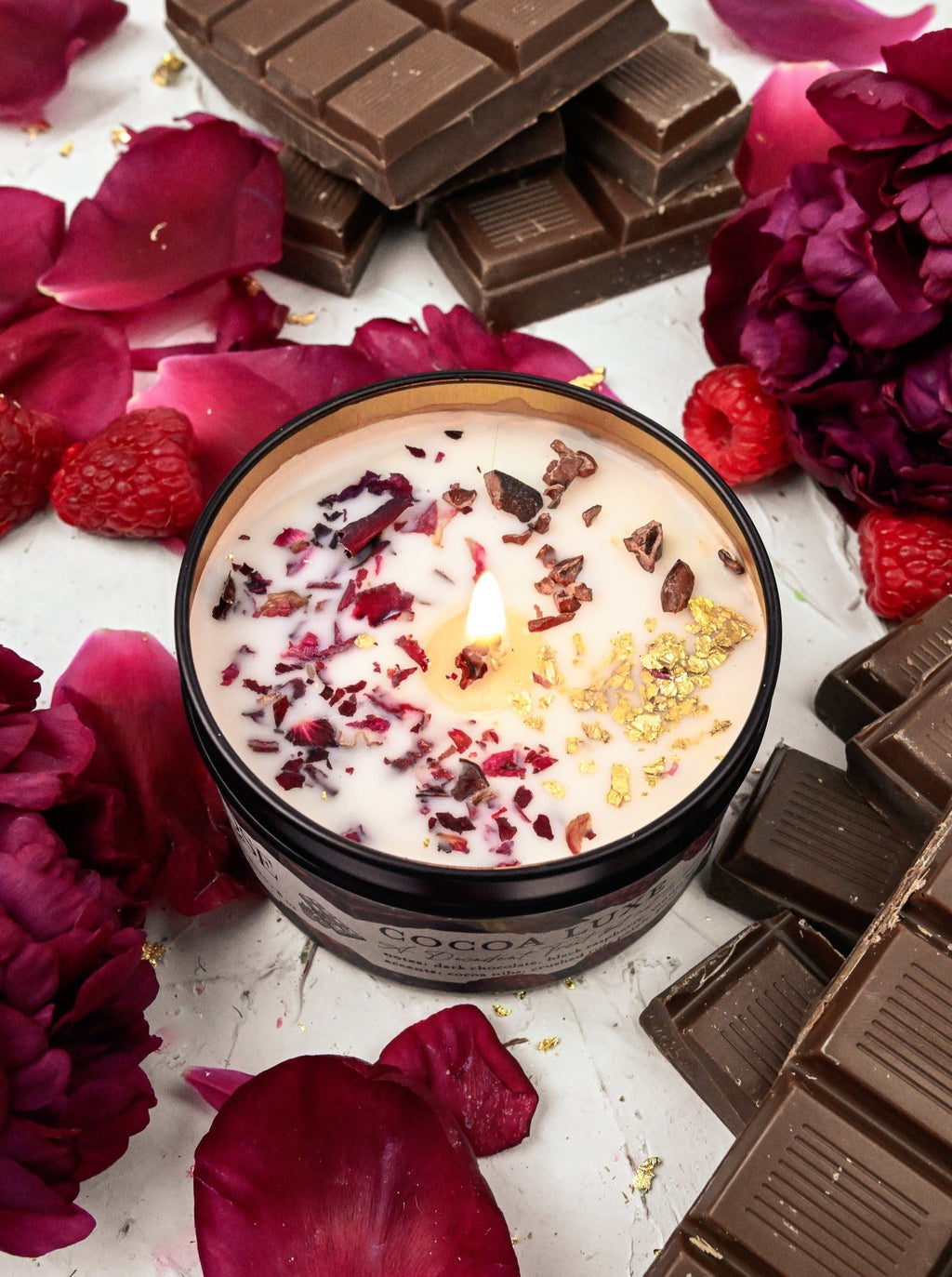 COCOA LUXE Chocolate Raspberry Candle — Select Your Size