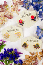 Blooming Fan Studs — Select Your Gemstone