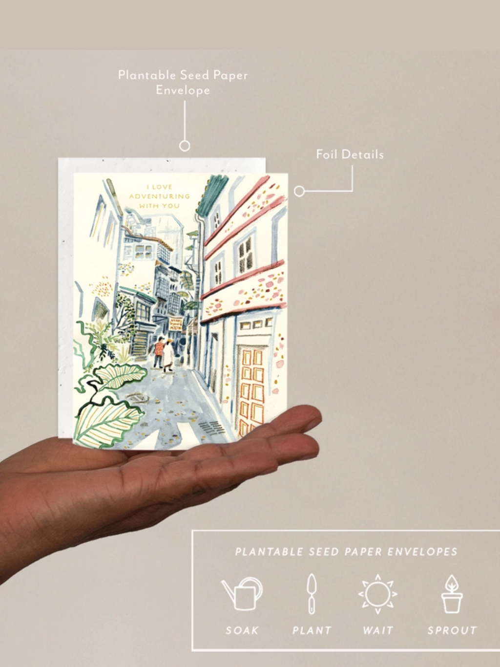 Adventuring with You - Seeded Card with PLANTABLE seed paper envelope