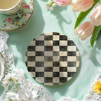 Courtly Check Ceramic Coasters — Select Your Pack & Style