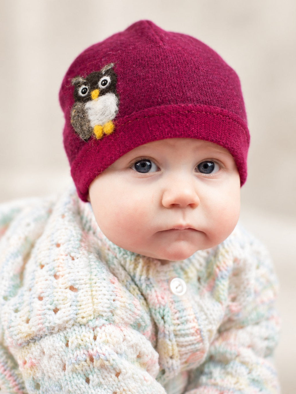 Owl Cashmere Hat - Baby — Select Your Color