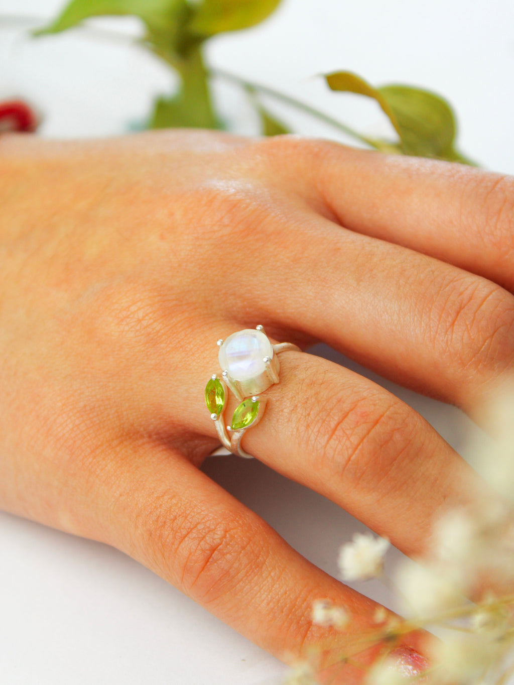 The Bloom Ring - Silver — Select Your Gemstone & Size