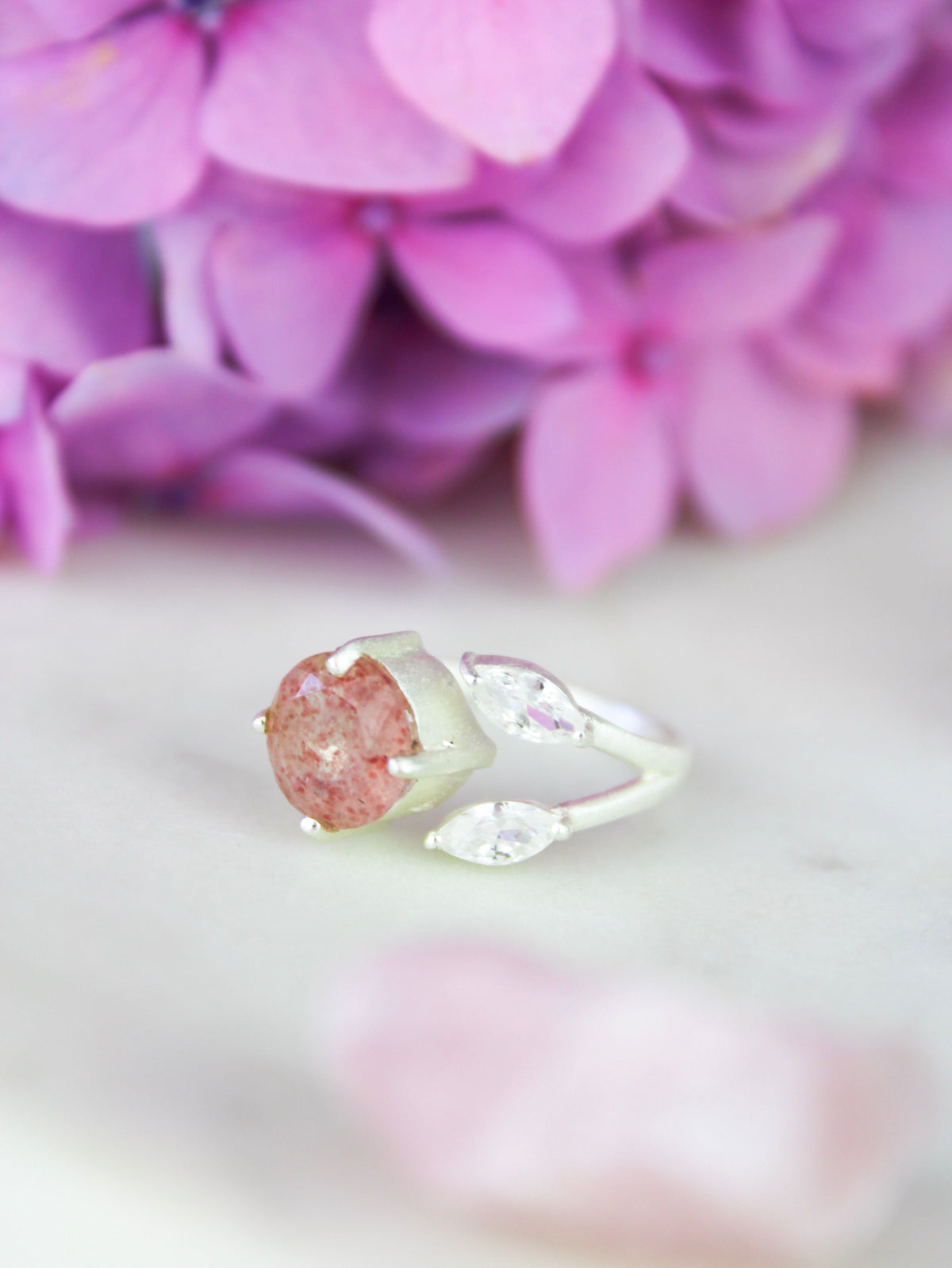 The Bloom Ring - Silver — Select Your Gemstone & Size