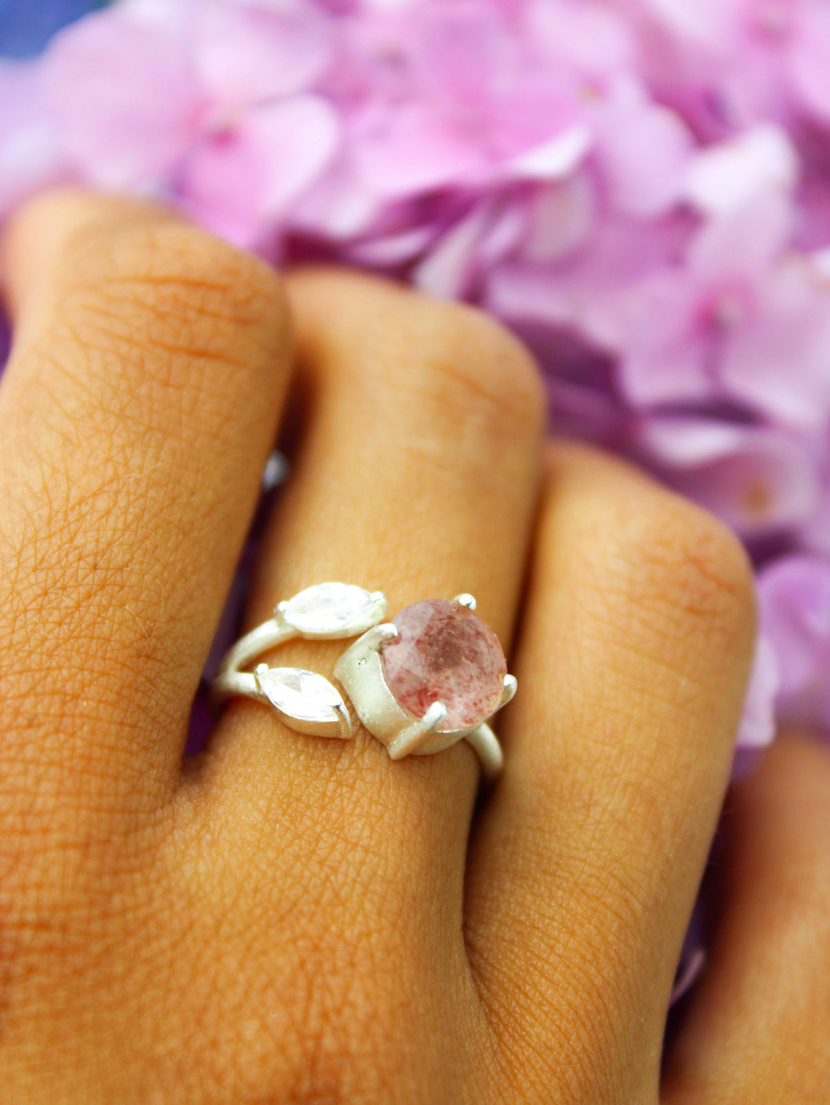 The Bloom Ring - Silver — Select Your Gemstone & Size