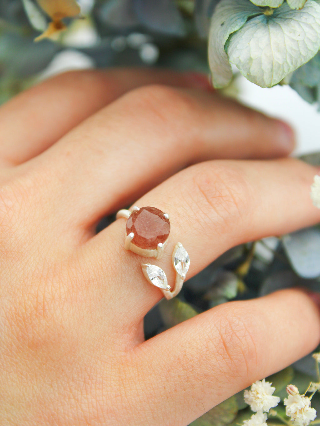 The Bloom Ring - Silver — Select Your Gemstone & Size
