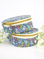 Blue Ditsy Print Jewelry Pouch