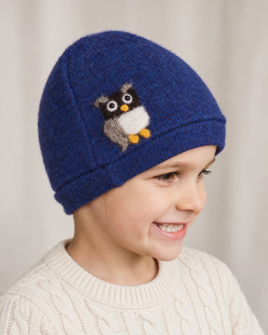 Owl Cashmere Hat - Child — Select Your Color