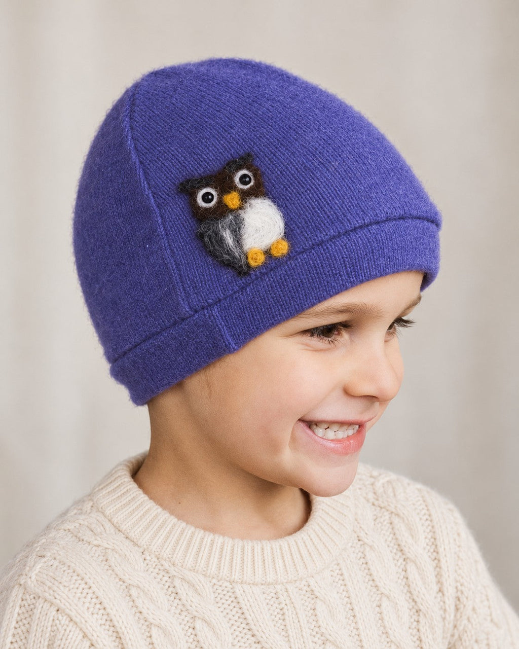 Owl Cashmere Hat - Child — Select Your Color