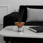Breath Wood Transparent Glass Reed Diffuser with Aroma Oil