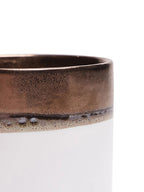 Bronze White Ceramic Plant Pot and Saucer — Select Your Size