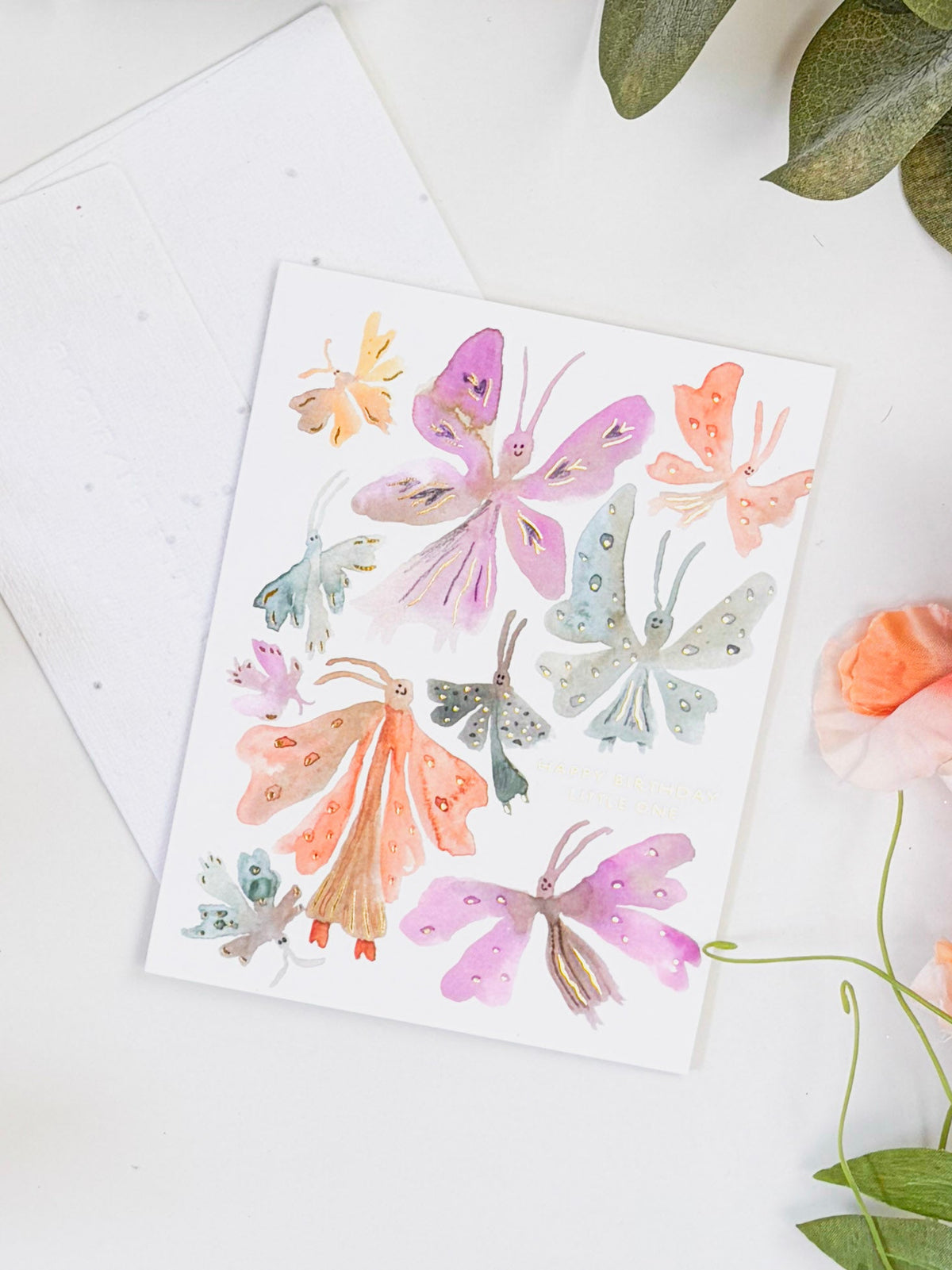 Butterflies - Seeded Birthday Card with  PLANTABLE seed paper envelope
