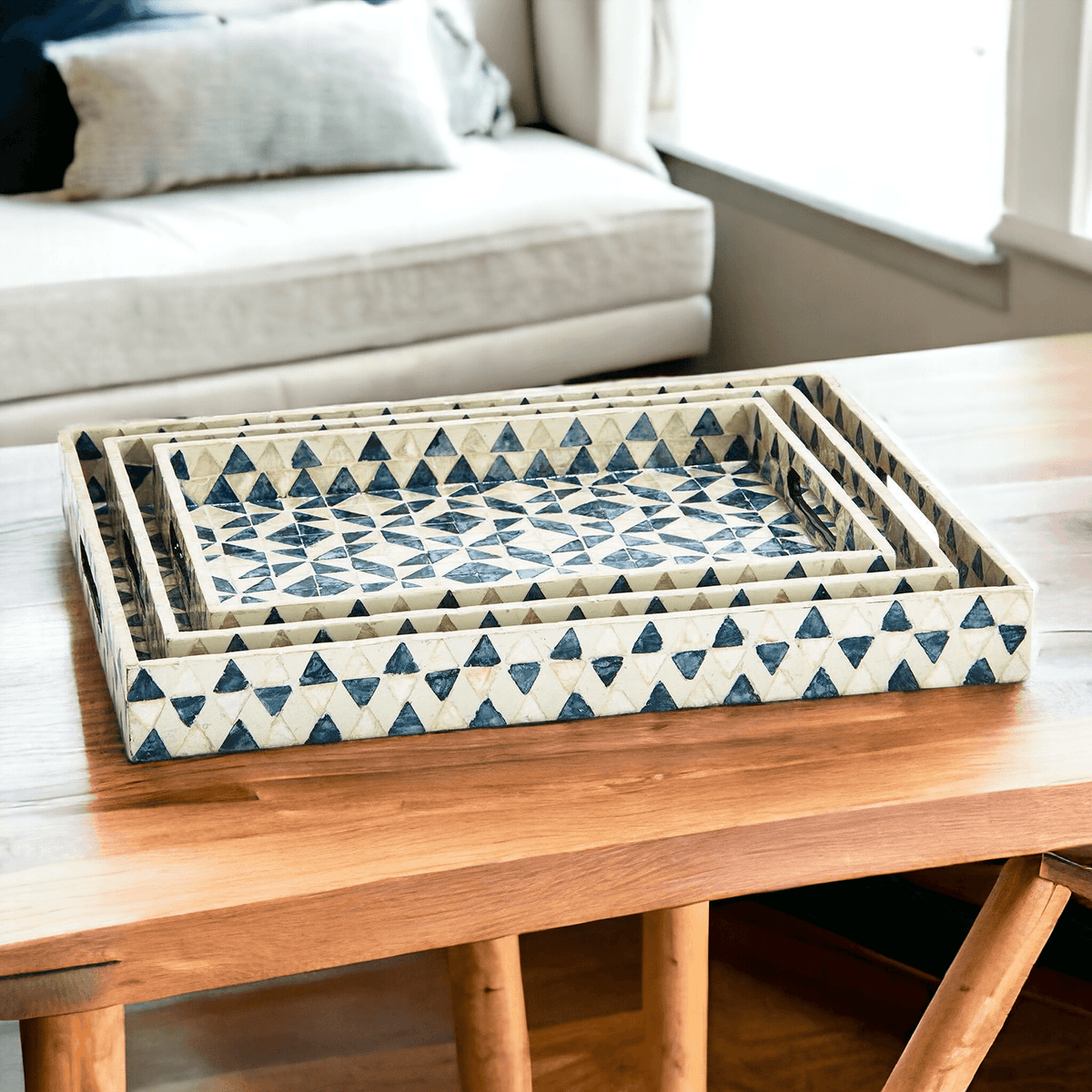 Daphne Mother of Pearl Trays — Select Your Size