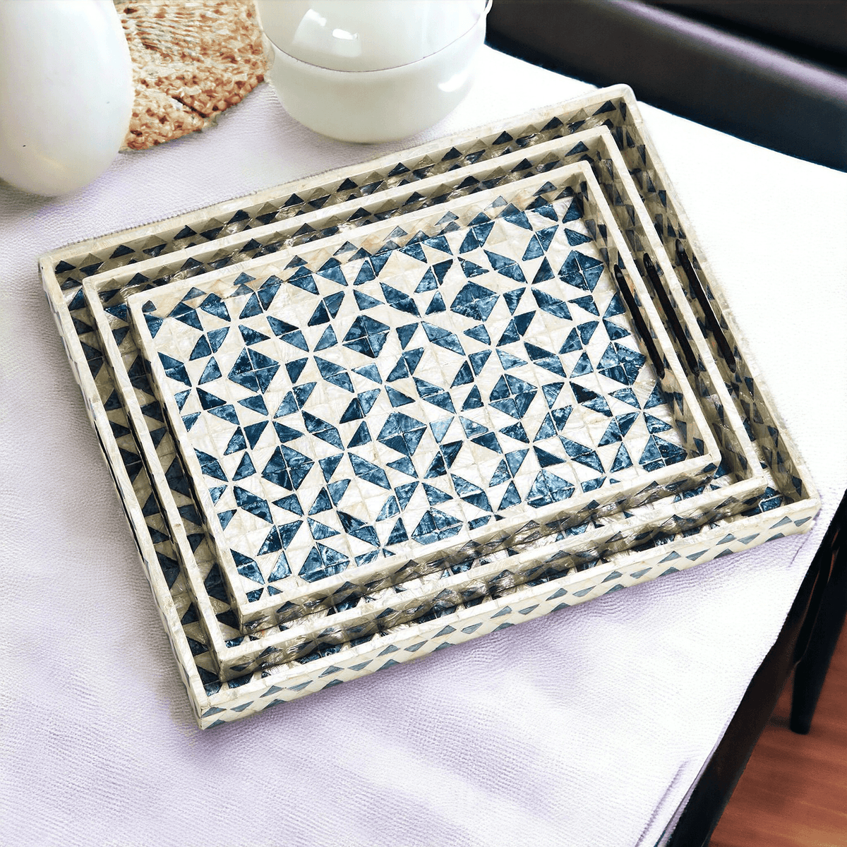 Daphne Mother of Pearl Trays — Select Your Size