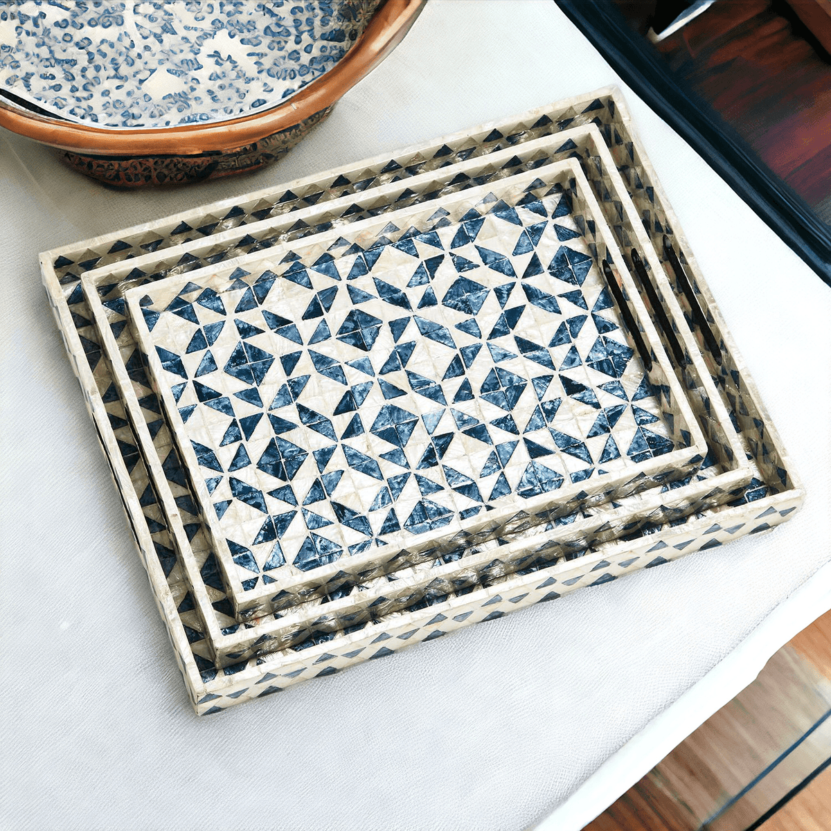 Daphne Mother of Pearl Trays — Select Your Size
