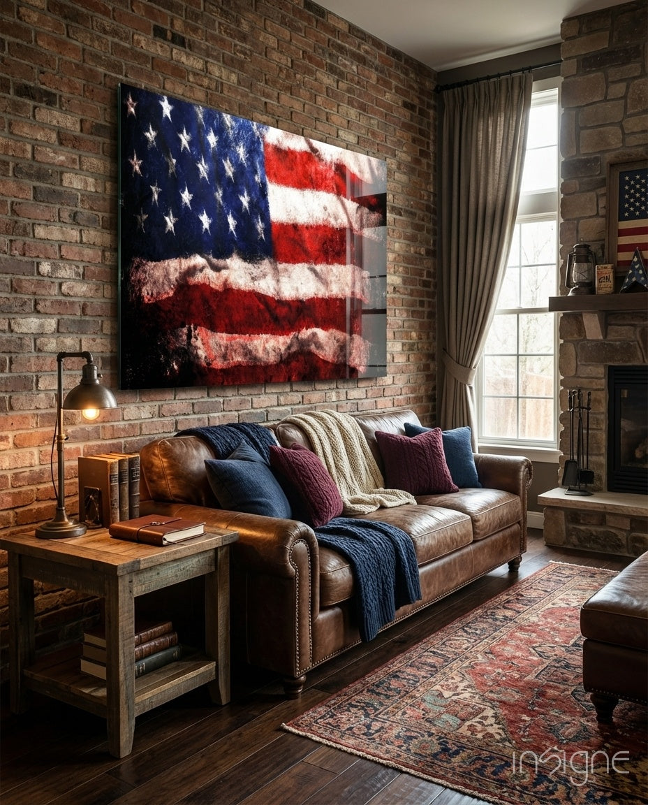 USA Flag Glass Wall Art — 4 Sizes