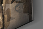 Sepia Kanji Martial Arts Master Glass Wall Art