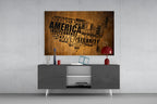 USA Map Glass Wall Art
