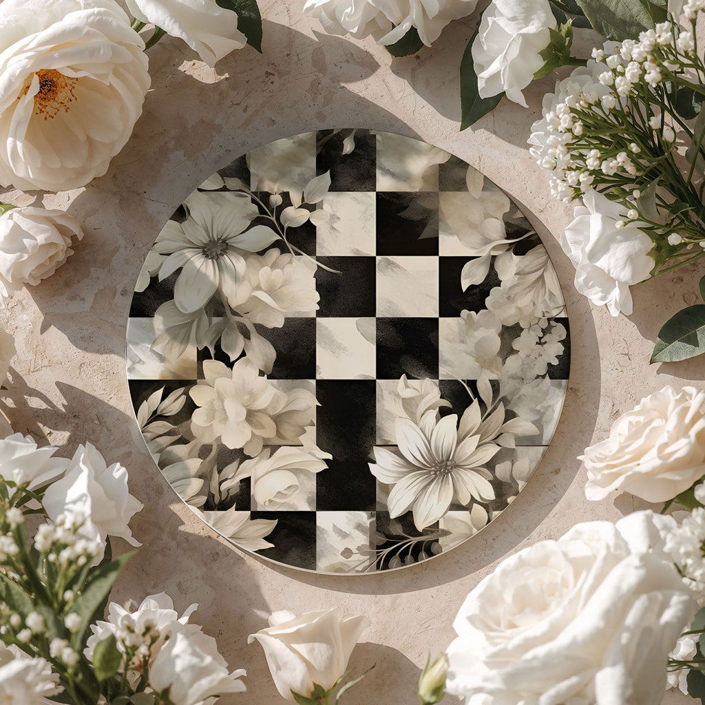 Courtly Check Ceramic Coasters — Select Your Pack & Style