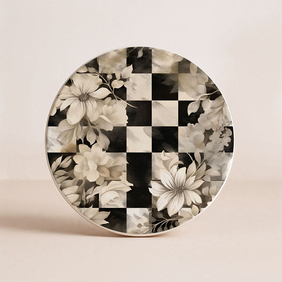 Courtly Check Ceramic Coasters — Select Your Pack & Style