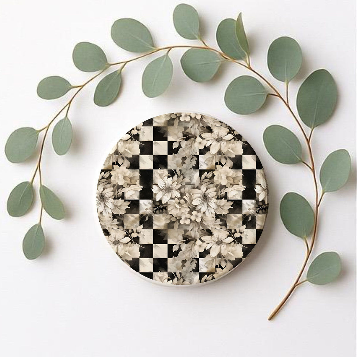 Courtly Check Ceramic Coasters — Select Your Pack & Style