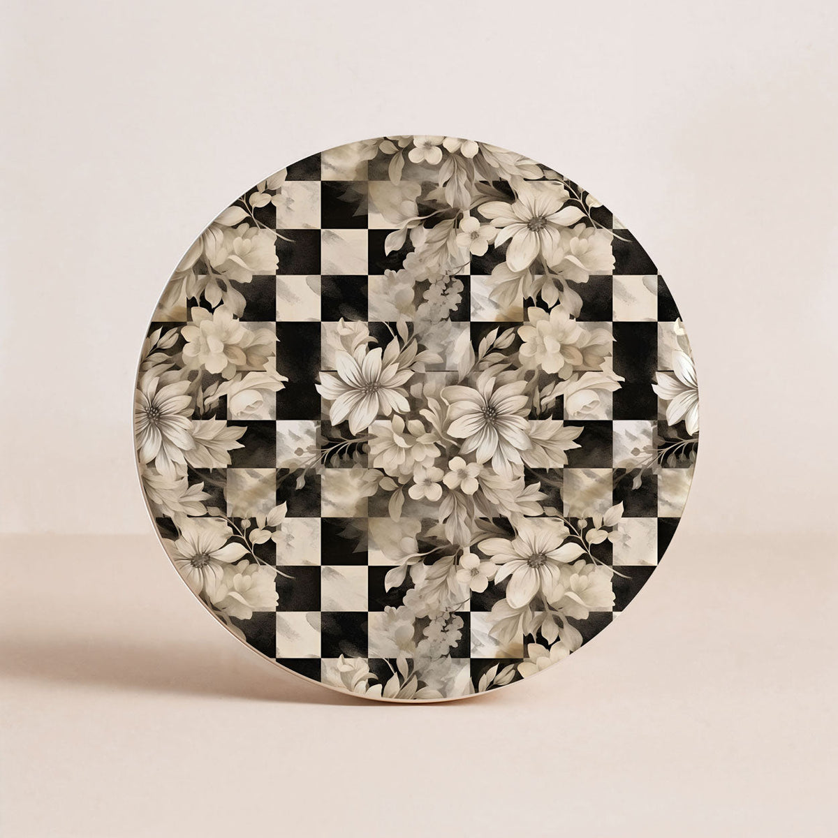 Courtly Check Ceramic Coasters — Select Your Pack & Style