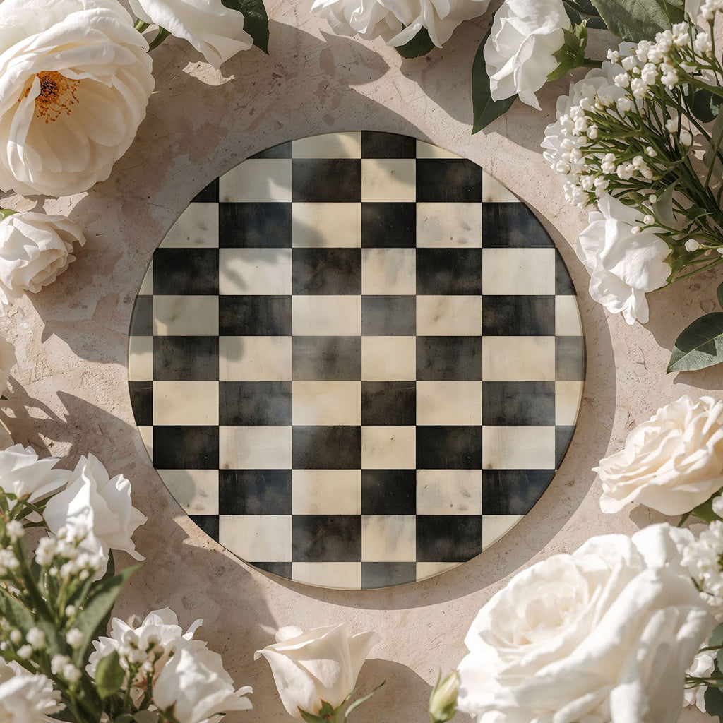Courtly Check Ceramic Coasters — Select Your Pack & Style