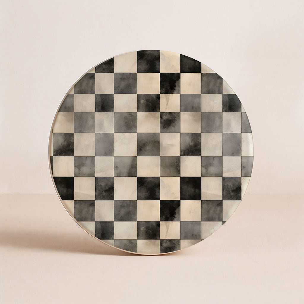 Courtly Check Ceramic Coasters — Select Your Pack & Style