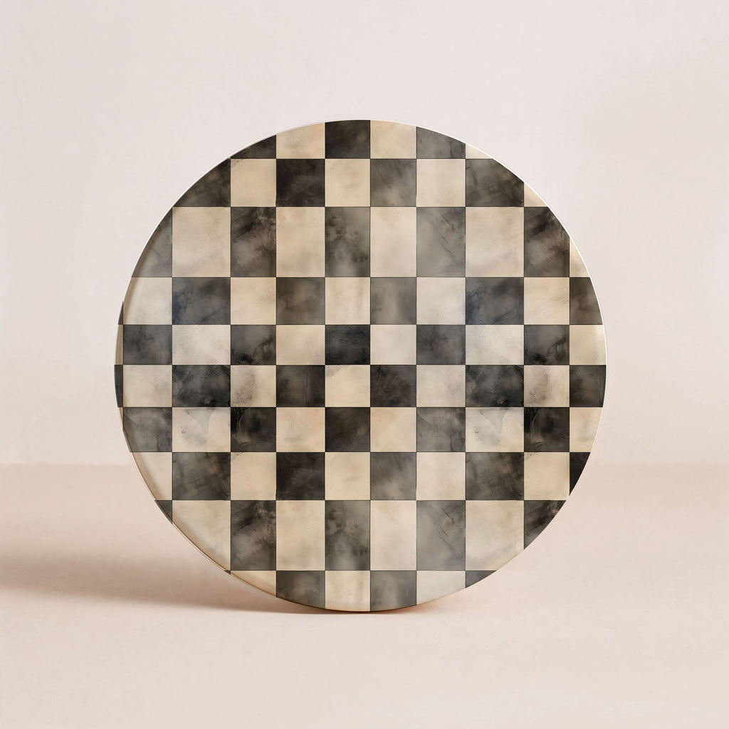 Courtly Check Ceramic Coasters — Select Your Pack & Style